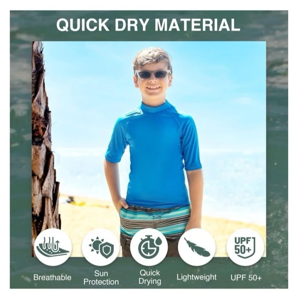 Kanu Surf Boys' Fiji UPF‎ 50+ Sun Protective Rashguard Blue Size 3T